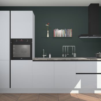 Sneeuwwitte hoogglans greeploze keuken Brussel 28122