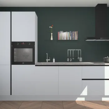 Sneeuwwitte hoogglans greeploze keuken Brussel 28128
