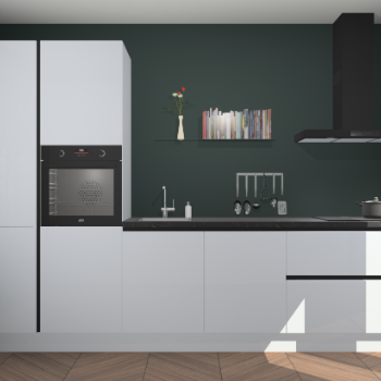 Sneeuwwitte hoogglans greeploze keuken Brussel 28134