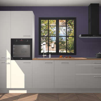 Zijdegrijze hoogglans keuken Brussel 28141