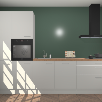 Zijdegrijze hoogglans keuken Brussel 28142