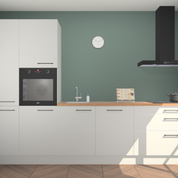 Zijdegrijze hoogglans keuken Brussel 28144