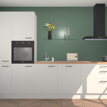 Zijdegrijze hoogglans keuken Brussel 28145