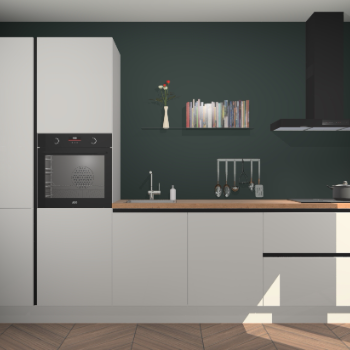 Zijdegrijze hoogglans greeploze keuken Brussel 28146