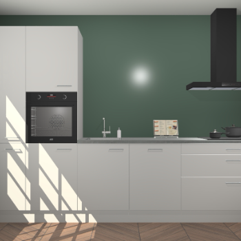 Zijdegrijze hoogglans keuken Brussel 28178