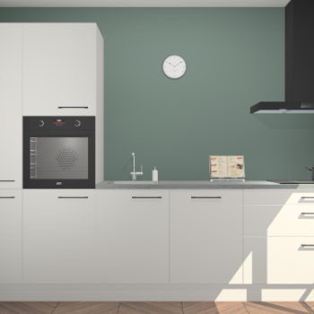 Zijdegrijze hoogglans keuken Brussel 28180