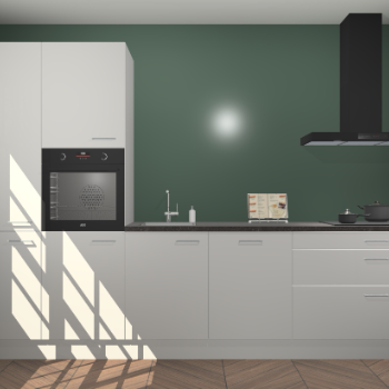 Zijdegrijze hoogglans keuken Brussel 28184