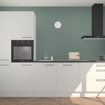 Zijdegrijze hoogglans keuken Brussel 28186