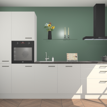 Zijdegrijze hoogglans keuken Brussel 28187