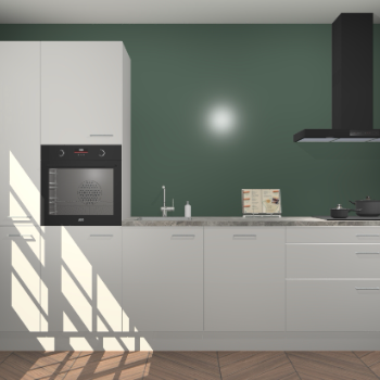 Zijdegrijze hoogglans keuken Brussel 28190