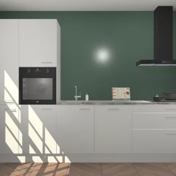 Zijdegrijze hoogglans keuken Brussel 28190
