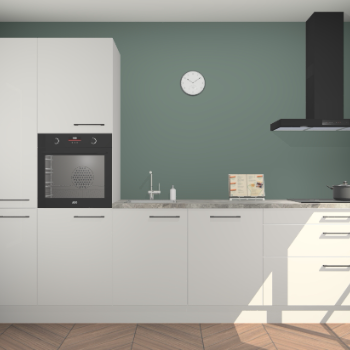 Zijdegrijze hoogglans keuken Brussel 28192