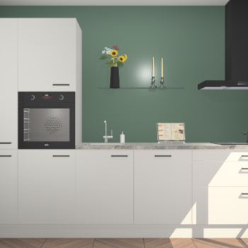 Zijdegrijze hoogglans keuken Brussel 28193