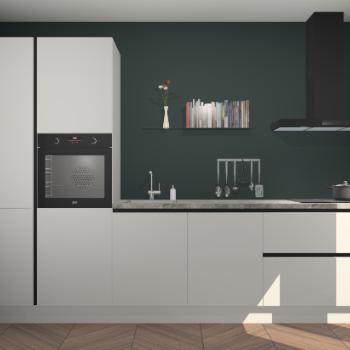 Zijdegrijze hoogglans greeploze keuken Brussel 28194