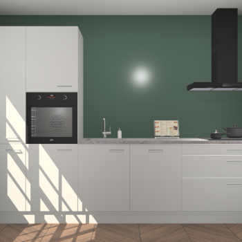 Zijdegrijze hoogglans keuken Brussel 28196