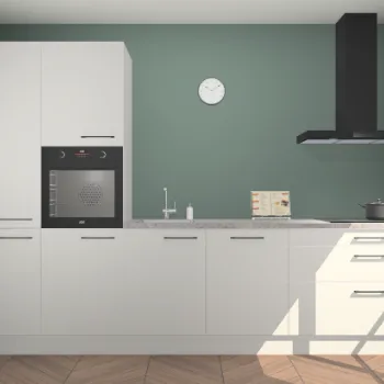 Zijdegrijze hoogglans keuken Brussel 28198