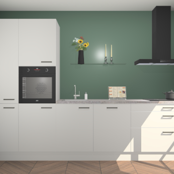 Zijdegrijze hoogglans keuken Brussel 28199