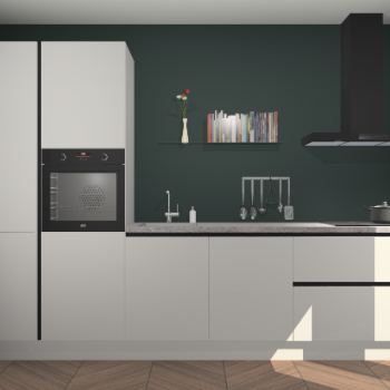 Zijdegrijze hoogglans greeploze keuken Brussel 28200