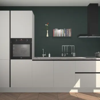Zijdegrijze hoogglans greeploze keuken Brussel 28200
