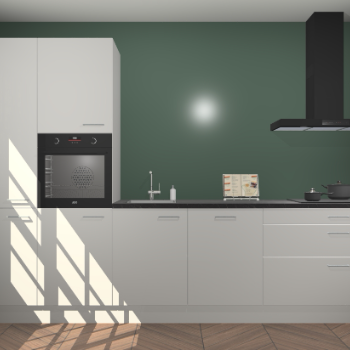 Zijdegrijze hoogglans keuken Brussel 28202