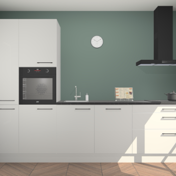 Zijdegrijze hoogglans keuken Brussel 28204
