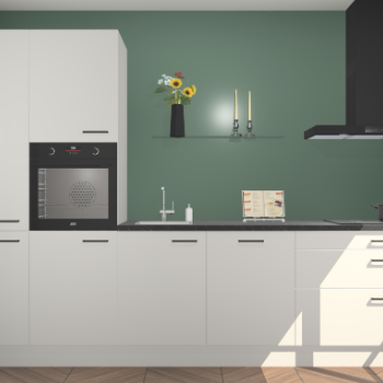 Zijdegrijze hoogglans keuken Brussel 28205