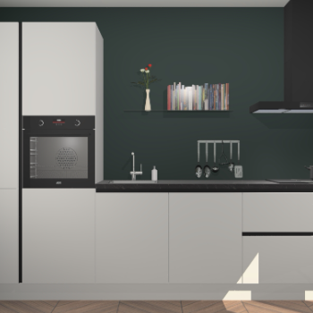 Zijdegrijze hoogglans greeploze keuken Brussel 28206