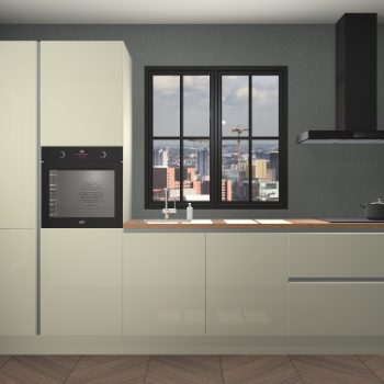 Magnolia hoogglans greeploze keuken Brussel 28246