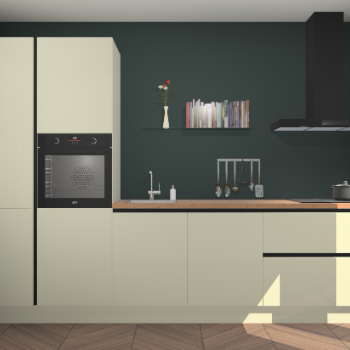 Magnolia hoogglans greeploze keuken Brussel 28249