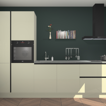 Magnolia hoogglans greeploze keuken Brussel 28291