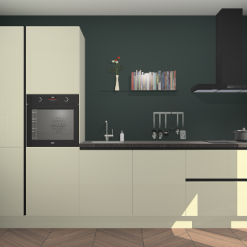 Magnolia hoogglans greeploze keuken Brussel 28297