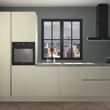 Magnolia hoogglans greeploze keuken Brussel 28300