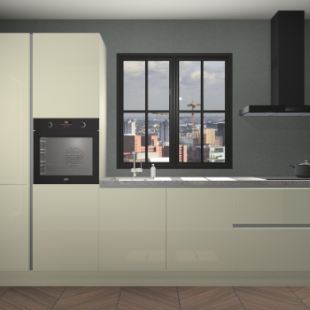 Magnolia hoogglans greeploze keuken Brussel 28306