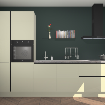 Magnolia hoogglans greeploze keuken Brussel 28309