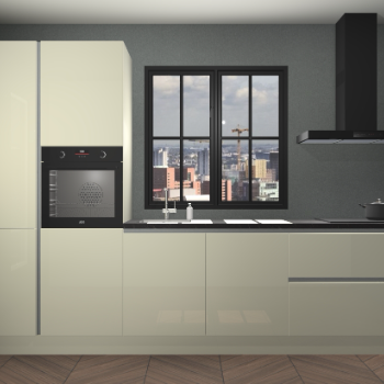 Magnolia hoogglans greeploze keuken Brussel 28312