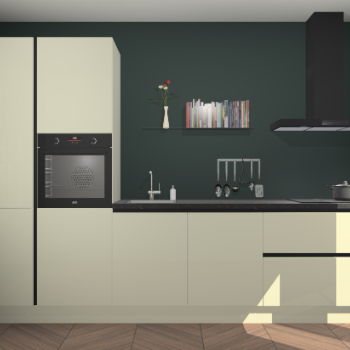 Magnolia hoogglans greeploze keuken Brussel 28315