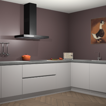 Zijdegrijze greeploze keuken Canberra 28549