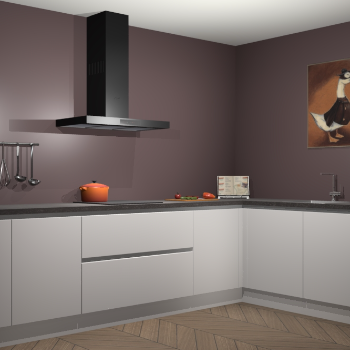 Zijdegrijze greeploze keuken Canberra 28555