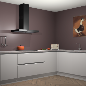 Zijdegrijze greeploze keuken Canberra 28567