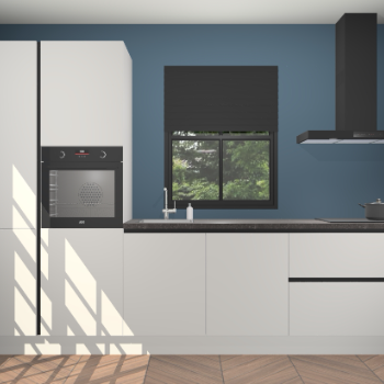 Zijdegrijze greeploze keuken Brussel 28525