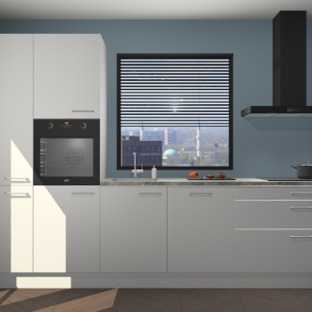 Zijdegrijze keuken Brussel 28526