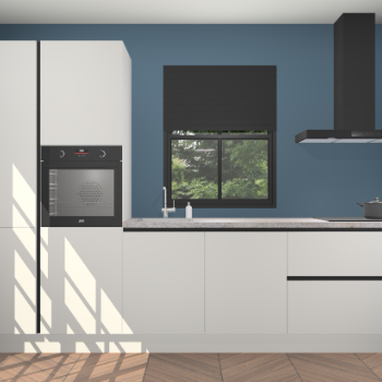 Zijdegrijze greeploze keuken Brussel 28537