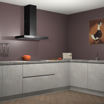 Beton opaal greeploze keuken Canberra 28707