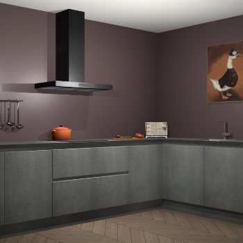 Beton parelgrijs greeploze keuken Canberra 28740