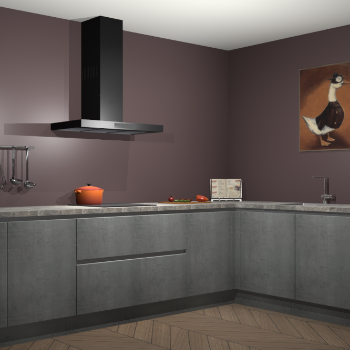 Beton parelgrijs greeploze keuken Canberra 28746