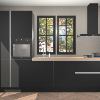 Zwarte greeploze keuken Brussel 28784