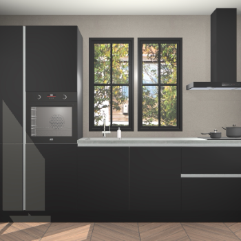 Zwarte greeploze keuken Brussel 28790