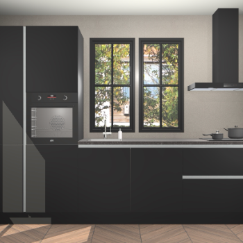 Zwarte greeploze keuken Brussel 28796