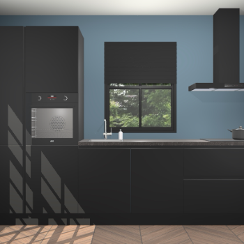 Zwarte greeploze keuken Brussel 28799