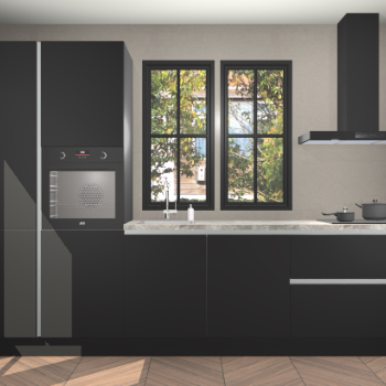 Zwarte greeploze keuken Brussel 28802